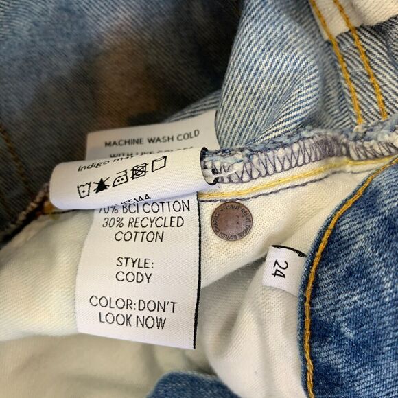 Boyish Cody High Rise Distressed 24 Denim Cutoff Shorts Blue Dont Look Now - Picture 4 of 8